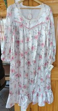 NWT AMANDA STEWART Vintage Long Sleeve Full Length Silky Nightgown Size Petite L