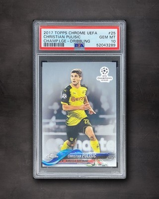 Christian Pulisic 2017 Topps Chrome UCL Dribbling PSA10