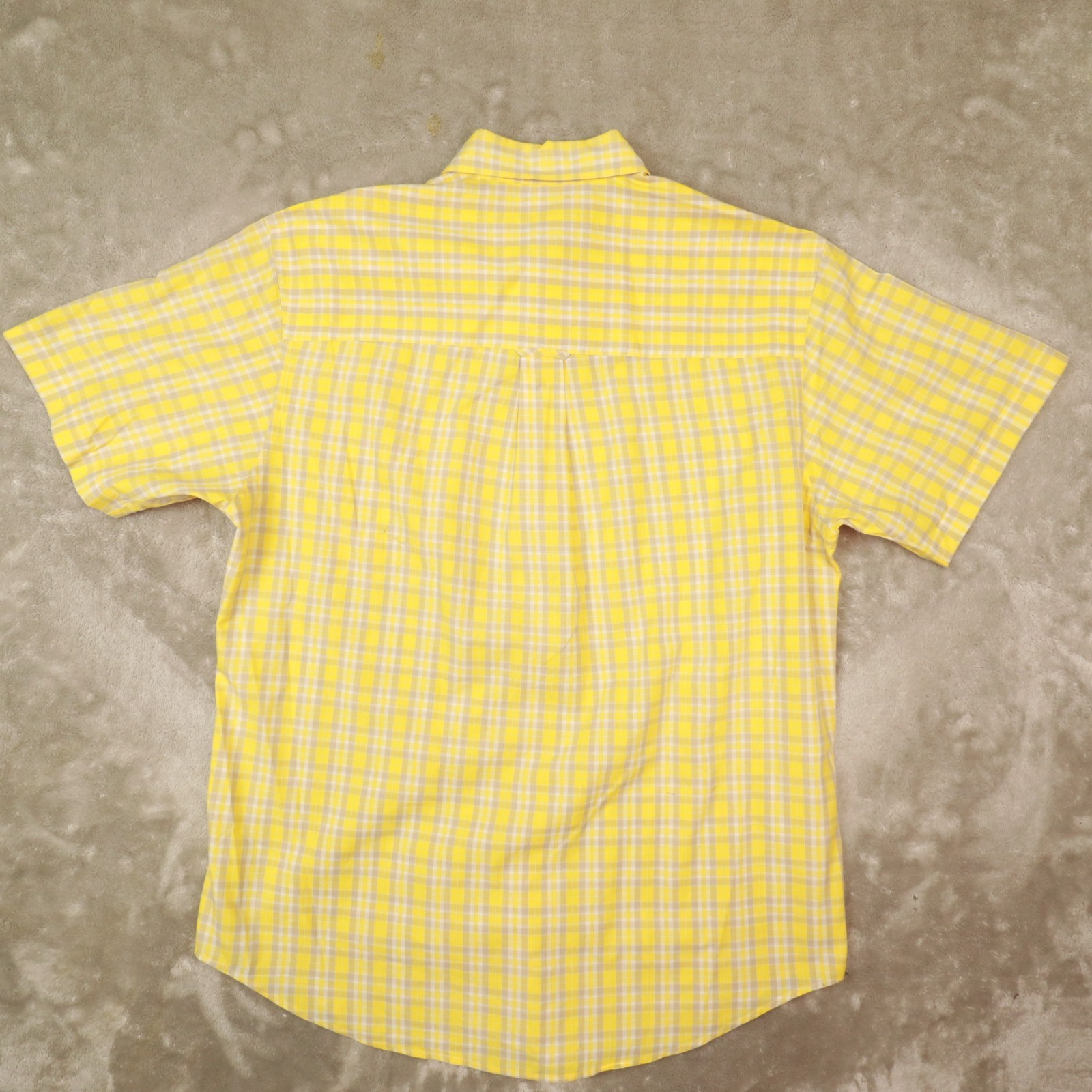 Chaps Ralph Lauren Vintage Easy Care Yellow Plaid Ss Button Up Shirt size Medium thumbnail 7