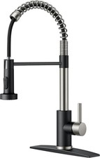FORIOUS Kitchen Faucet, Pull Down Sprayer, Classic High Arc, Black Brushed