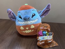 Squishmallows Disney STITCH 8" Halloween Plush NEW NWT Pumpkin Squooshem Set