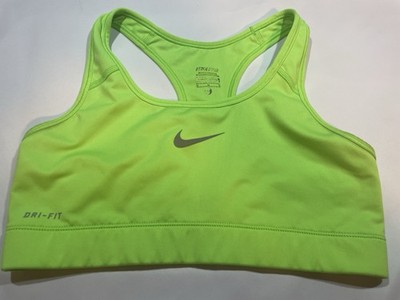 Nike Dri fit M Sports Bra Fluorescent Highlighter Bright Center Swoosh GYM Run