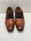 Mens Brown Leather Square Toe Low Top Lace-Up Formal Oxford Dress Shoes — photo 1