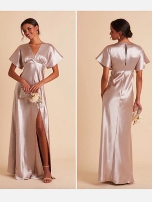 birdy grey jesse dress Taupe Bridesmaid Dress Shiny Satin Size Small