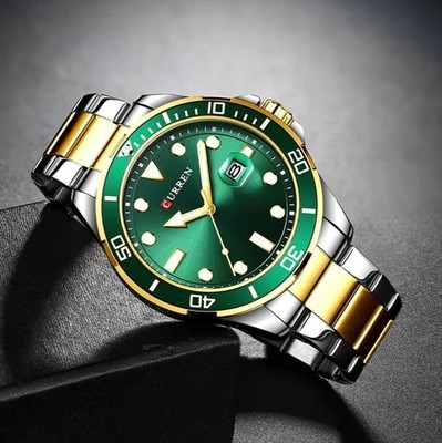 47MM CURREN Quartz Men's Luxury Watch Dive 30M Waterproof Luminous Stainless NEW