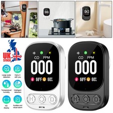 Portable Smart CO Detector with Voice Alarm & LCD, 999ppm Range, UK Plug,