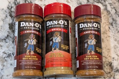 Dan-O's Various Seasoning 3.5oz LOT of 3 THREE  Chipotle And Spicy! 