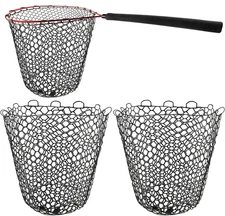 2 Pcs Replacement Rubber Fishing Net Diameter Fishing Landing Net Black Fish Net