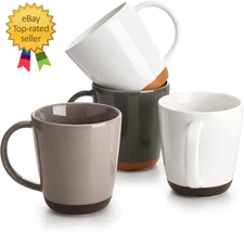 Porcelain Coffee Mugs Set of 4-16 Ounce -Microwavable Coffee Cups for Latte
