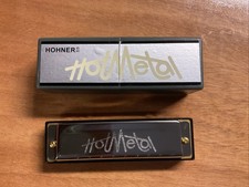 Hohner Hot Metal 10 Hole Harmonica Key of F 572 With Case