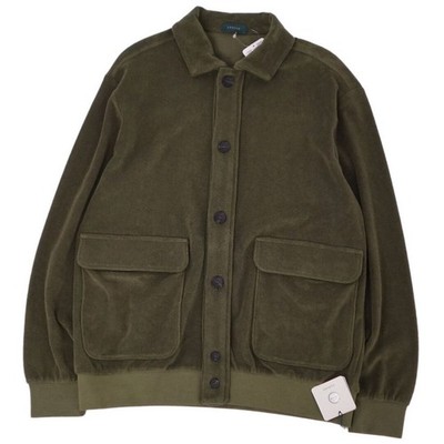 ZANONE Cardigan Blouson Jacket Pile Plain Outerwear Mens S Khaki Used MOLO-0