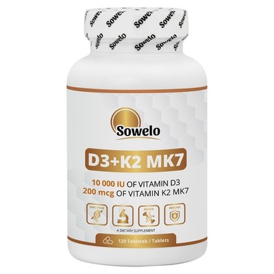 Vitamin D3 10.000 IE + K2 MK7 200 mcg   Immunsystem & Knochen Support   Sowelo