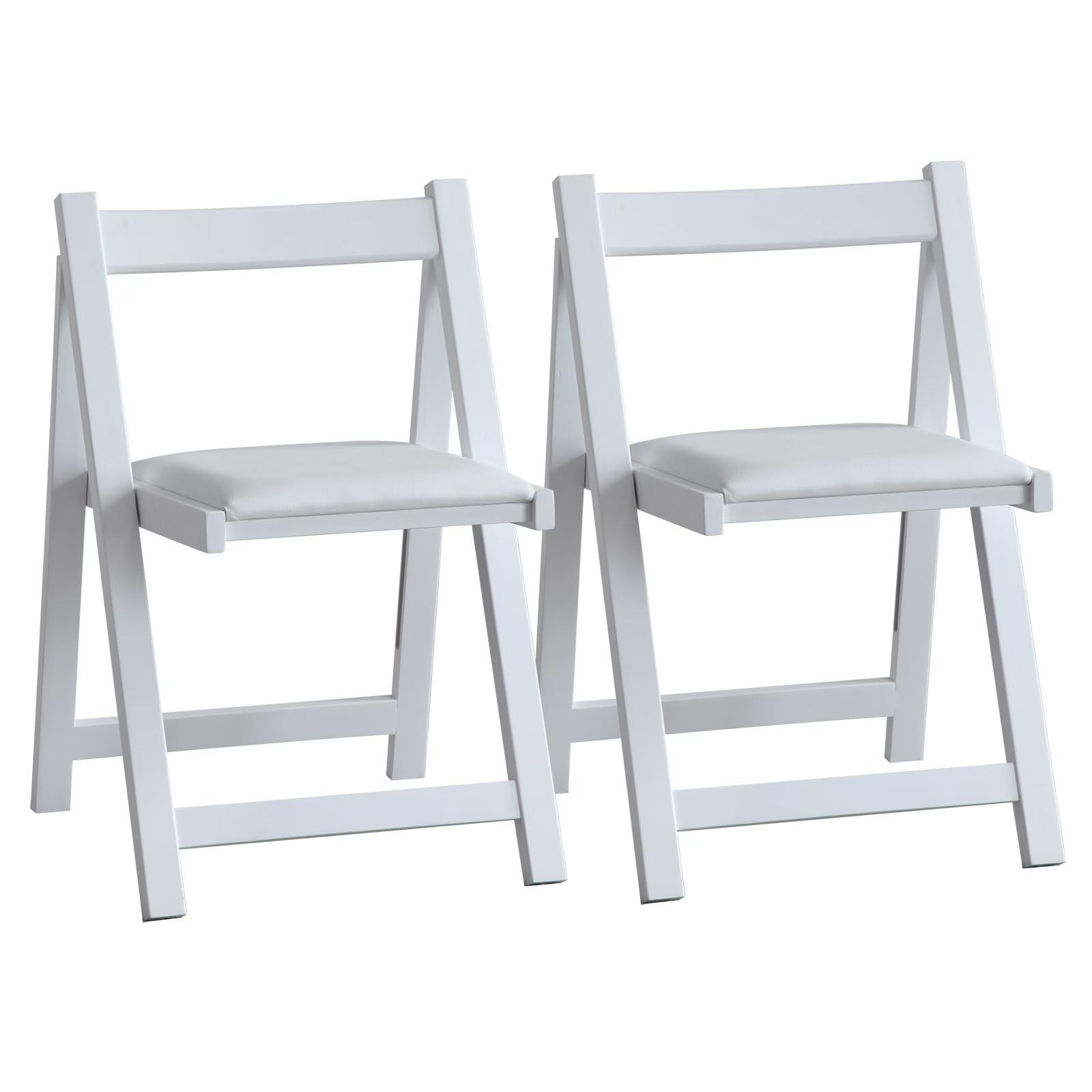 Folding Dining Chairs with Padded Cushion, Wooden Portable Stackable Foldable...