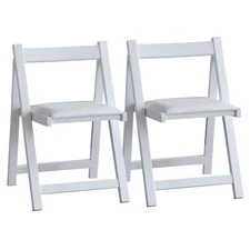 Folding Dining Chairs with Padded Cushion, Wooden Portable Stackable Foldable...