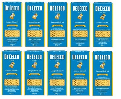 10x Pasta De Cecco 100% Italienisch Lasagna larga Doppia riccia n 1 Nudeln 500g