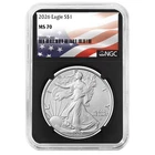 2026 $1 1-oz American Silver Eagle NGC MS70 Flag Label Retro Core
