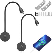 12V LED Reading Light RV Bedside Dimmable Reading Light with USB Charging Port