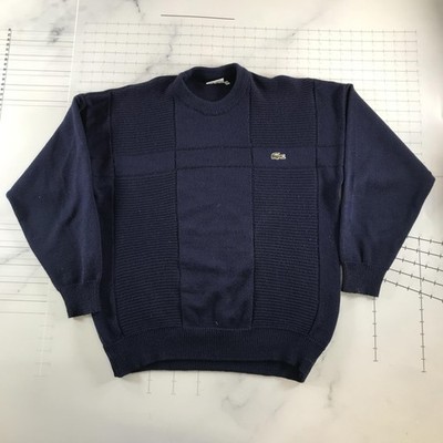 Vintage Chemise Lacoste Sweater Mens Large Blue Cotton Crew Neck Made France