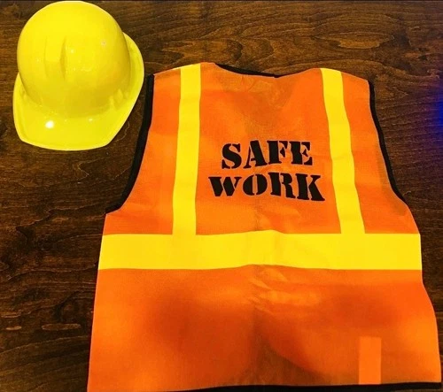 Orange High-Visibility Reflective Safety Work Vest "SAFE WORK" Kids Costume! video thumbnail
