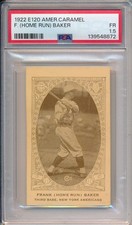 1922 E120 AMER. CARAMEL - F. HOME RUN BAKER - PSA 1.5 FR (SVSC) FRESHLY GRADED!