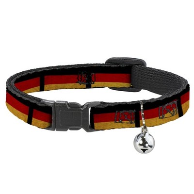 Cat Collar Breakaway with Bell German Flag Distressed NARROW Fits 8. (US IMPORT)