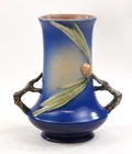 Roseville Pottery Blue Pine Cone Vase, Shape 842-8"