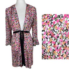 Oscar de la Renta Pink Label Floral Sheer Chiffon Robe Size Small