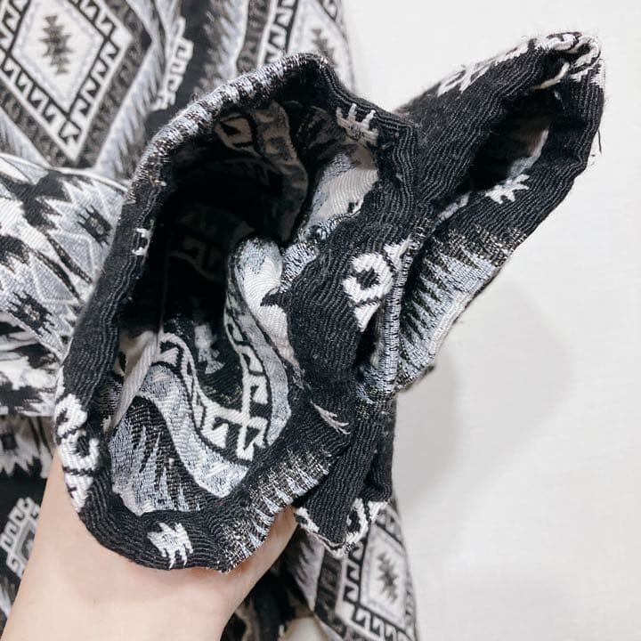 Native Jacket Blouson White Black Pattern Indian … - image 7