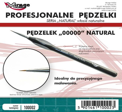 MIRAGE HOBBY 100002 BRUSH NATURAL No. 5/0 (High Quality Natural Bristle)