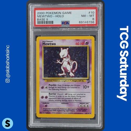 2000 POKEMON SET 2 #10/130 MEWTWO HOLO RARE PSA 8