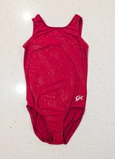 BEAUTIFUL GK ELITE Gymnastics Dance Leotard AM Medium Holiday Christmas Xmas Red