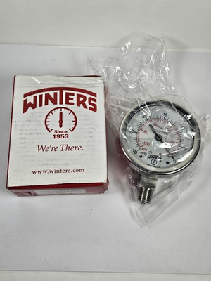 #ad New Winters PFP820 P2399 Pressure Gauge 0 30quot; SS 2.5quot; 1 4quot; NPT BTM GLY Dial $49.00