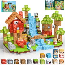 Costruzioni Magnetiche per Bambini 100 PCS 2CM 3 Giochi Cubi Magnetici Blocchi