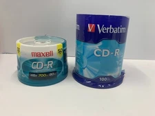 Lot of 2 Packs --Verbatim CD-R 100PK & Maxell CD-R 50PK New