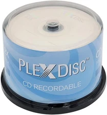 PlexDisc CD-R Blank Discs 700MB 52X Logo Top Recordable Media - 50 silver 