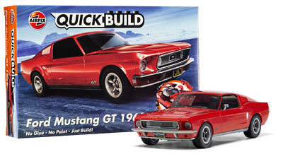 Airfix QUICK BUILD 1968 Ford Mustang GT Snap Together Model Car Kit J6035
