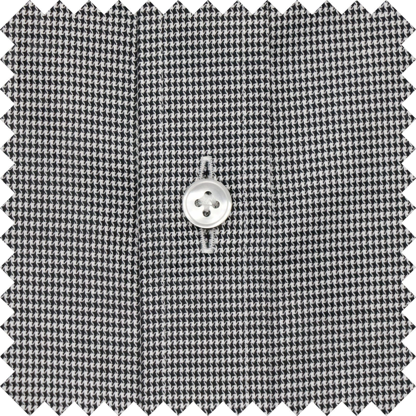 High Open Bow Collar Buttonless Men's Black Dogstooth V Neck Preppy Cotton Shirt image 10