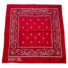 Vintage Paris Accessories INC. Bandana Red Made In The USA RN13960 21"x 21"