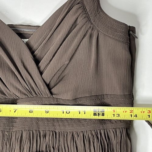 White House Black Market WHBM Midi Dress 4 Dark Brown Tea Cocktail Party NEW - Picture 11 of 15