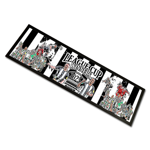 Newcastle Utd League Cup Winners 2025 Bar Runner Mat Design 2 Toon Army Man Cave - Picture 2 of 6