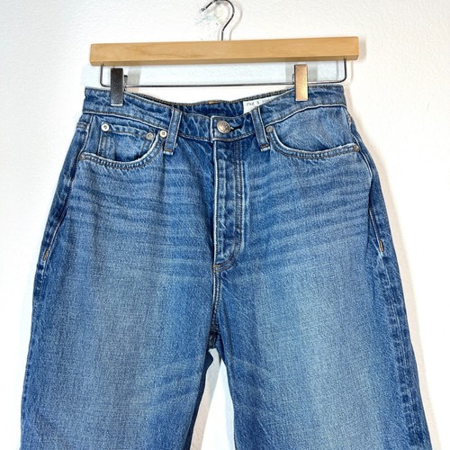 Rag And Bone Alex High Rise Straight Leg Jeans 27 Distressed Button Fly Raw Hem - 第 5/10 張圖片