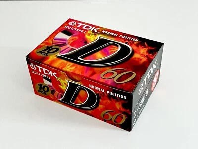 10er Pack TDK D-60EB Leerkassetten Tape MC Normal Position IEC I TYPE I / NEU ✅