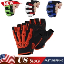 Skeleton Fingerless Half-Finger Tactical Gloves Motorcycle Driving Gloves Riding
