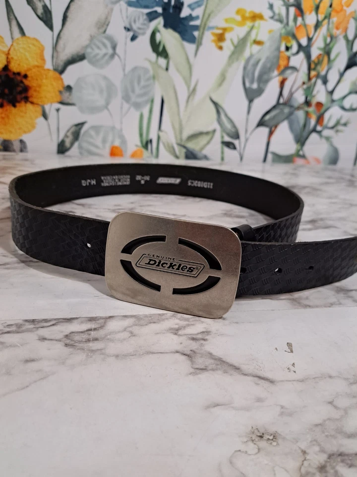 Ремень из натуральной кожи Dickies черный плетеный тканый маленький 30/32 - Изображение 2 из 4