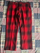 Vintage Wool Buffalo Plaid Hunting Pants Mens 40 x 32 Unlabeled Woolrich
