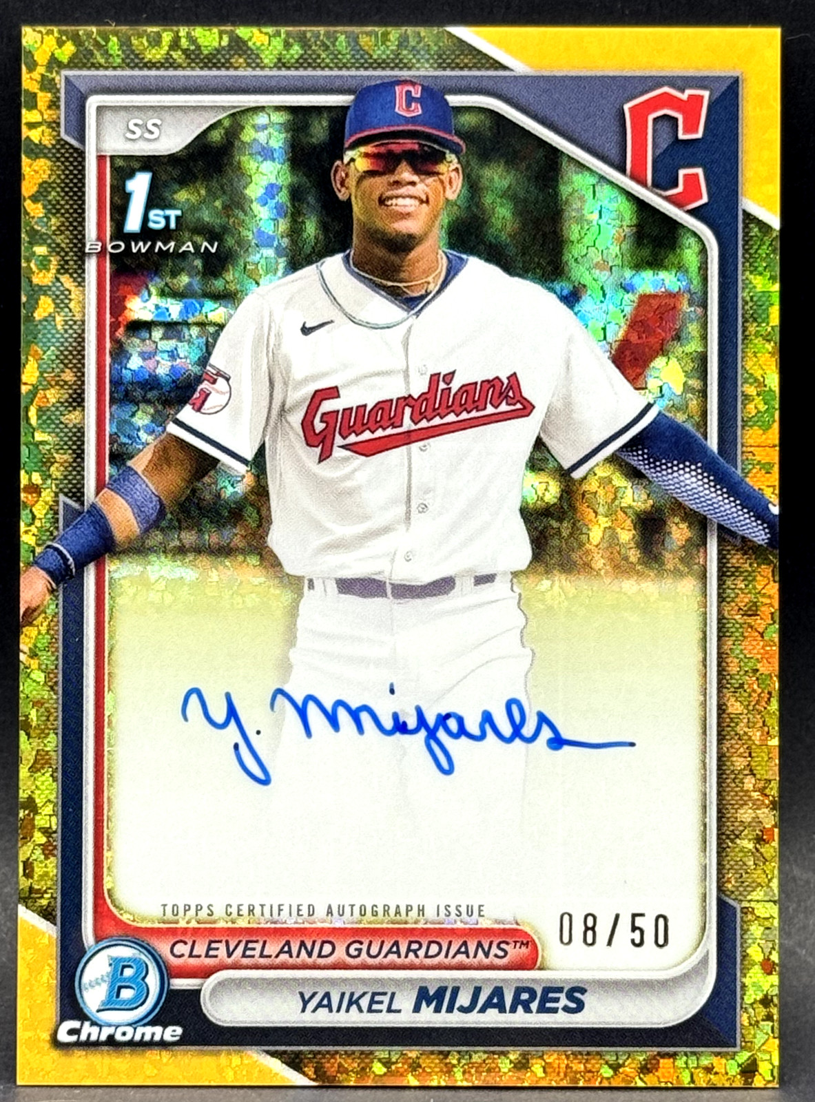 2024 Bowman Chrome Yaikel Mijares Gold Mini Diamond Refractor 1st Auto /50 SP