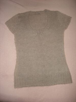 3 Suisses Damen Gr.34/36/XS/S Strickpullover kurzarm warm Grau