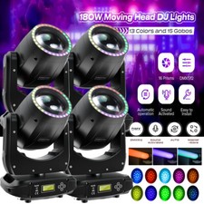 1/4PC 200W 5R Moving Head LED Gobo 8 Prism Stage Lighting Beam RGBW DMX DJ Party
