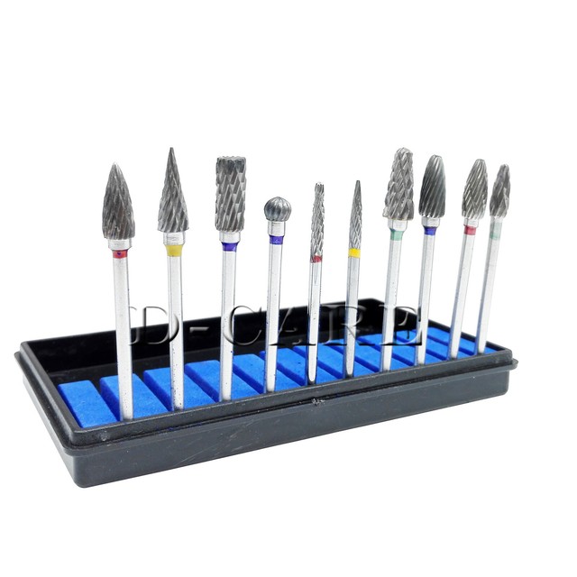 10Pcs/Set Dental Lab Handpieces Polishing Drill Carbide Burs Bur 2.35MM