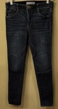 Wit  Wisdom Women  s 5-pocket Whiskered Pockets Skinny Dark Denim Blue Jeans Sz0